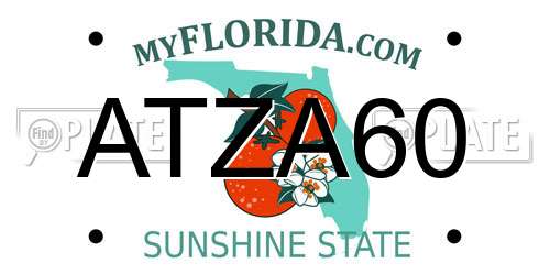 ATZA60 Florida License Plate