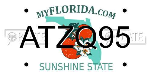 ATZQ95 Florida License Plate