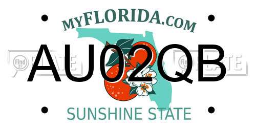 AU02QB Florida License Plate