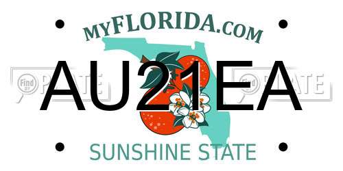 AU21EA Florida License Plate