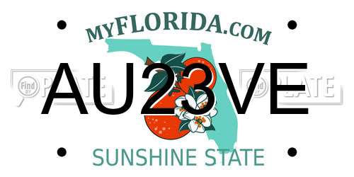 AU23VE Florida License Plate