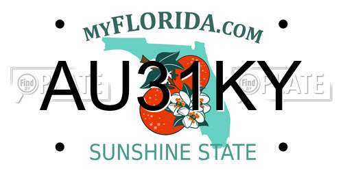 AU31KY Florida License Plate