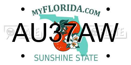 AU37AW Florida License Plate