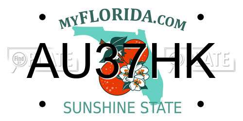 AU37HK Florida License Plate