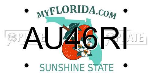 AU46RI Florida License Plate