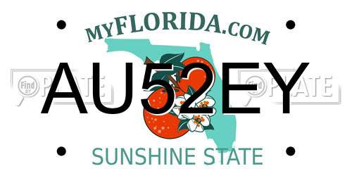 AU52EY Florida License Plate
