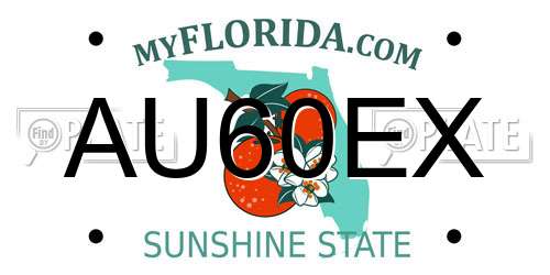 AU60EX Florida License Plate