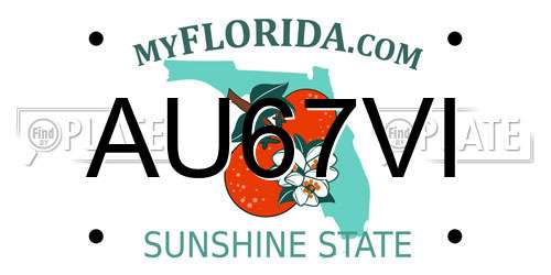 AU67VI Florida License Plate