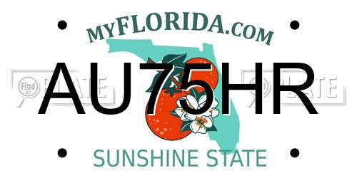 AU75HR Florida License Plate