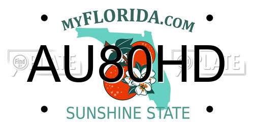 AU80HD Florida License Plate