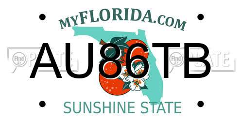 AU86TB Florida License Plate