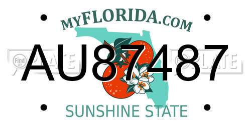 AU87487 Florida License Plate