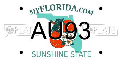AU93 Florida License Plate