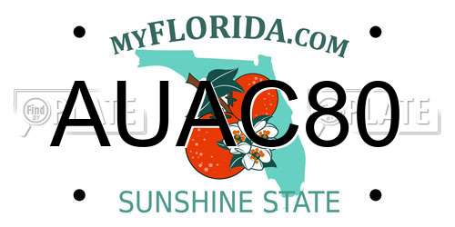 AUAC80 Florida License Plate