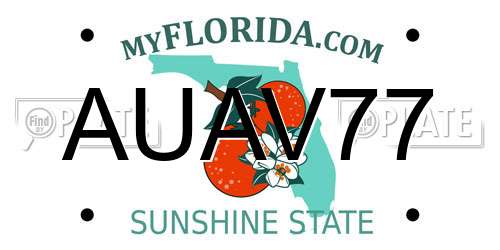 AUAV77 Florida License Plate