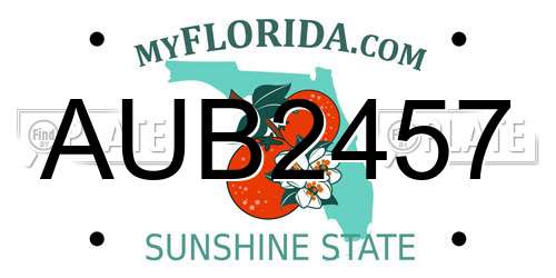 AUB2457 Florida License Plate