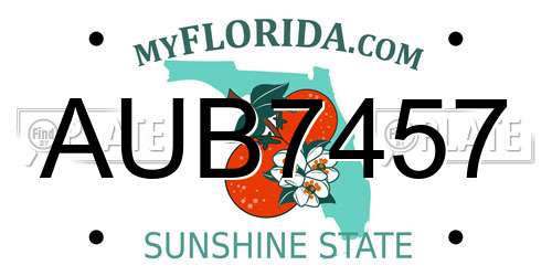 AUB7457 Florida License Plate