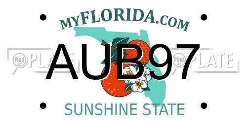 AUB97 Florida License Plate