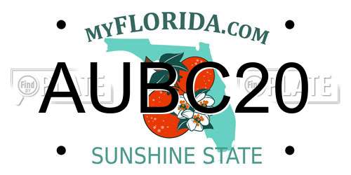 AUBC20 Florida License Plate