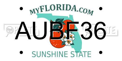AUBF36 Florida License Plate