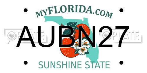 AUBN27 Florida License Plate