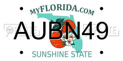 AUBN49 Florida License Plate