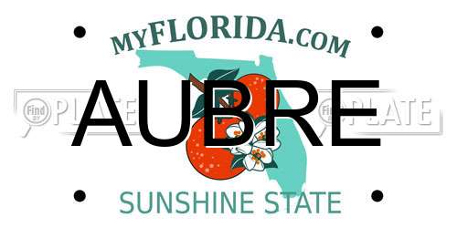 AUBRE Florida License Plate