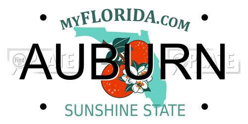 AUBURN Florida License Plate