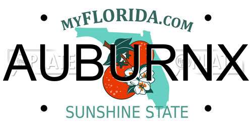 AUBURNX Florida License Plate