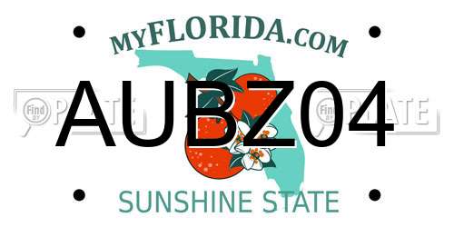 AUBZ04 Florida License Plate