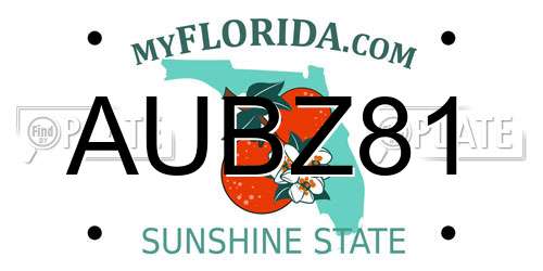 AUBZ81 Florida License Plate
