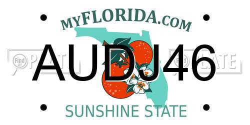 AUDJ46 Florida License Plate