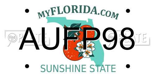 AUFP98 Florida License Plate