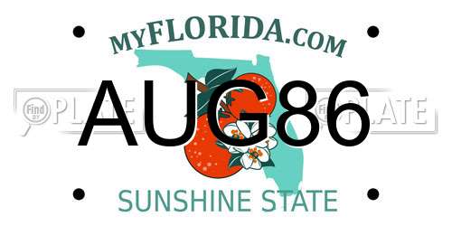 AUG86 Florida License Plate