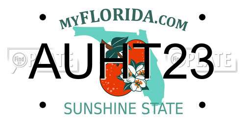 AUHT23 Florida License Plate