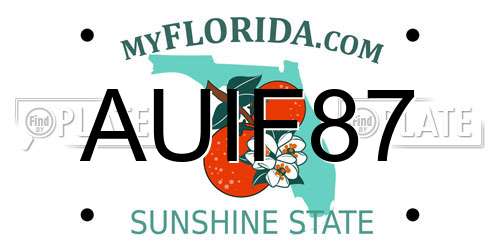 AUIF87 Florida License Plate