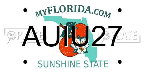 AUIU27 Florida License Plate