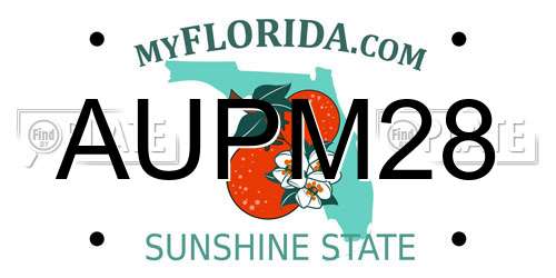 AUPM28 Florida License Plate