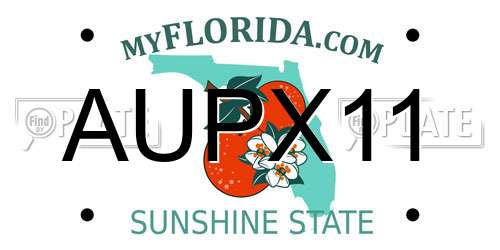 AUPX11 Florida License Plate