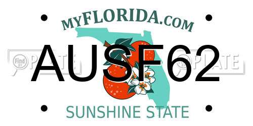 AUSF62 Florida License Plate