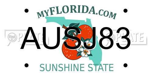 AUSJ83 Florida License Plate