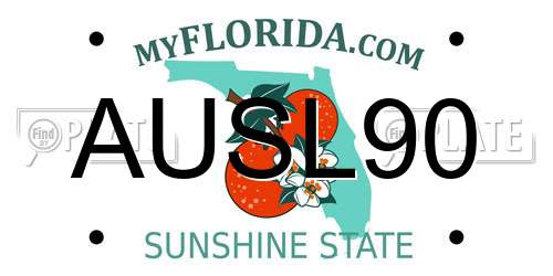 AUSL90 Florida License Plate