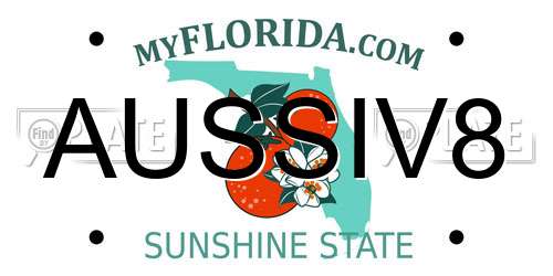 AUSSIV8 Florida License Plate