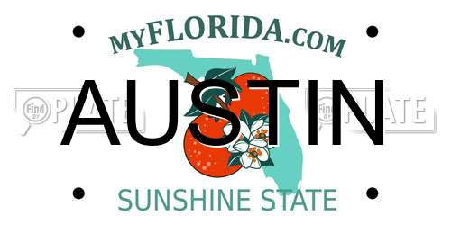 AUSTIN Florida License Plate