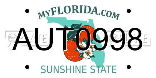 AUT0998 Florida License Plate