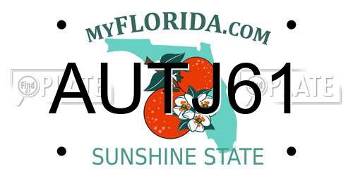 AUTJ61 Florida License Plate