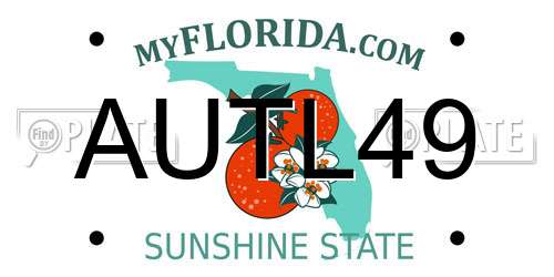 AUTL49 Florida License Plate