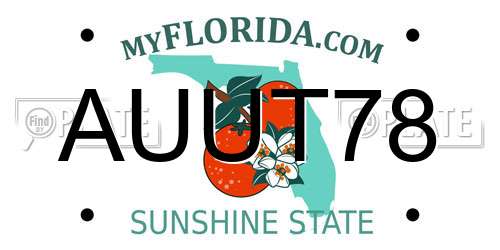 AUUT78 Florida License Plate