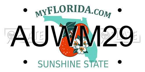 AUWM29 Florida License Plate