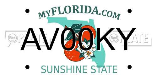 AV00KY Florida License Plate